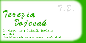 terezia dojcsak business card